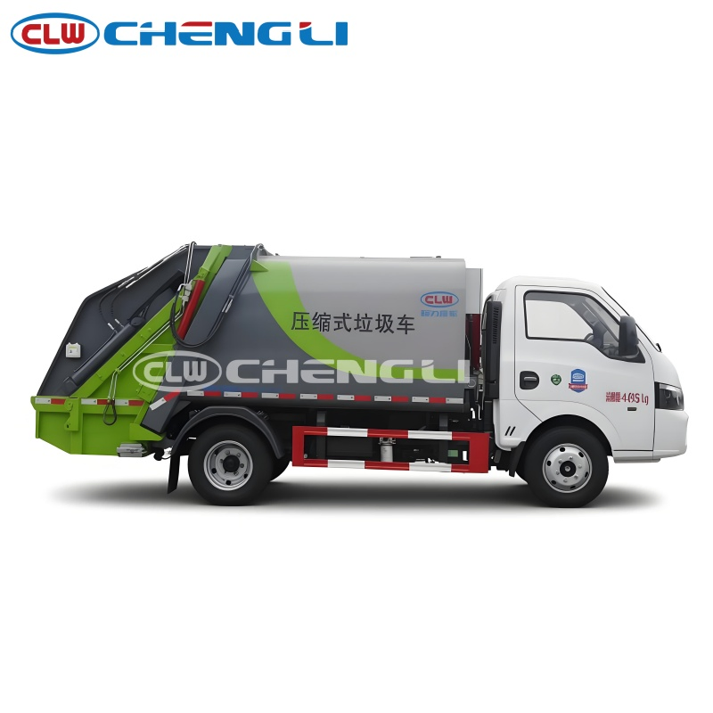 شاحنة ضغط النفايات الكهربائية HOWO 5t الحمولة 250kw شاحنة نفايات ببطارية كاتل لتحميل النفايات البلدية