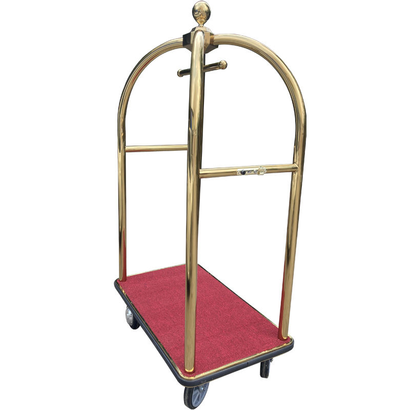 عربة خدمة الأمتعة المعدنية الحديثة المخصصة المدفوعة بالكهرباء للفنادق والمراكز التجارية 4-Wheel