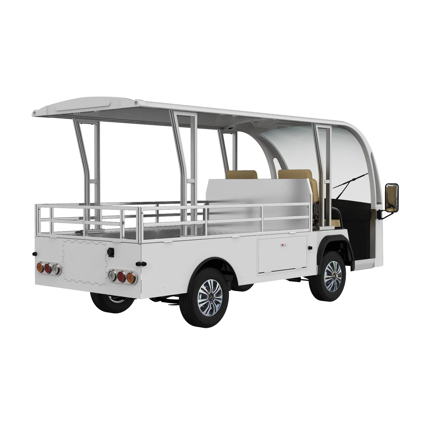 2-Seater عربة كهربائية مع سرير حمولة قصوى 1000kg استلام أمتعة المنتجع