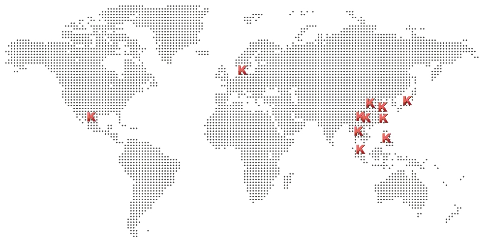 KOSHIN global cooperation map covering 50+ countries and regions
