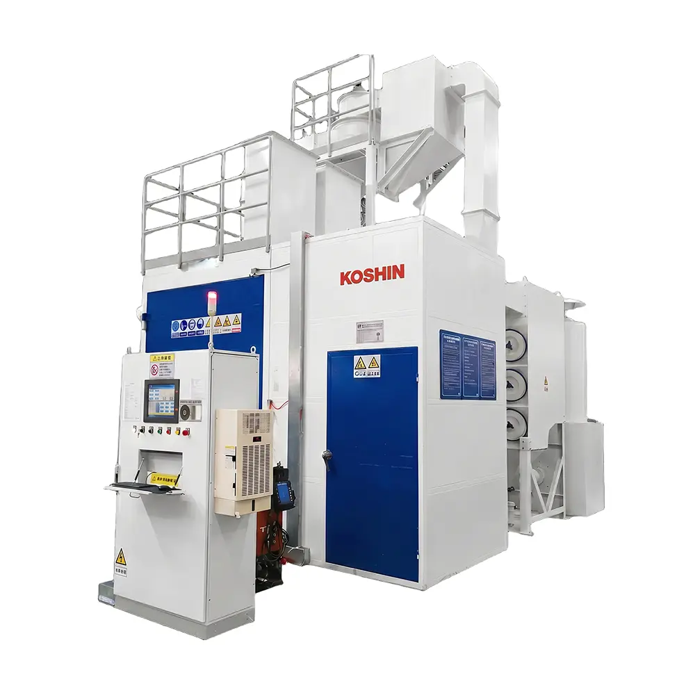KOSHIN robotic shot peening machine for aerospace and automotive parts