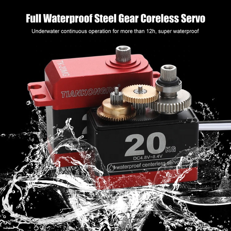 Waterproof Full Metal Steel Gear Digital Coreless Servo Motors Large Torque RC Car and Boat Varies Weights from 15KG to 40KG
