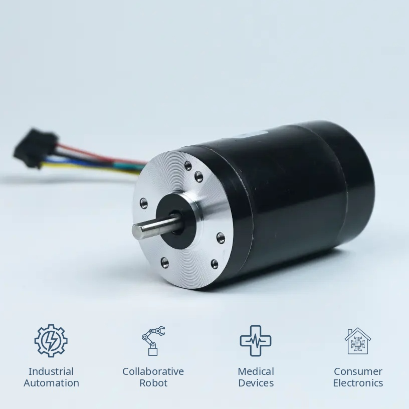 High Speed Compact Structure Responsive Brushless DC Motor 105 W for Robotics