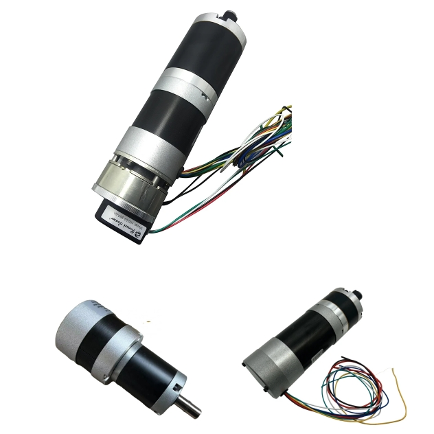 High Quality Low Noise Brushed or Brushless DC Gear Motor 24V 12V 36V 48V 60V 220V with BLDC Planetary / Worm Geared Reducer Gearbox Encoder Brake Integrated