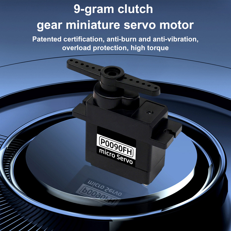 P0090fh 9-Gram Clutchgear Miniature Servo Motor for Patented Certification Anti-Burn and Anti-Vibration Overload Protection