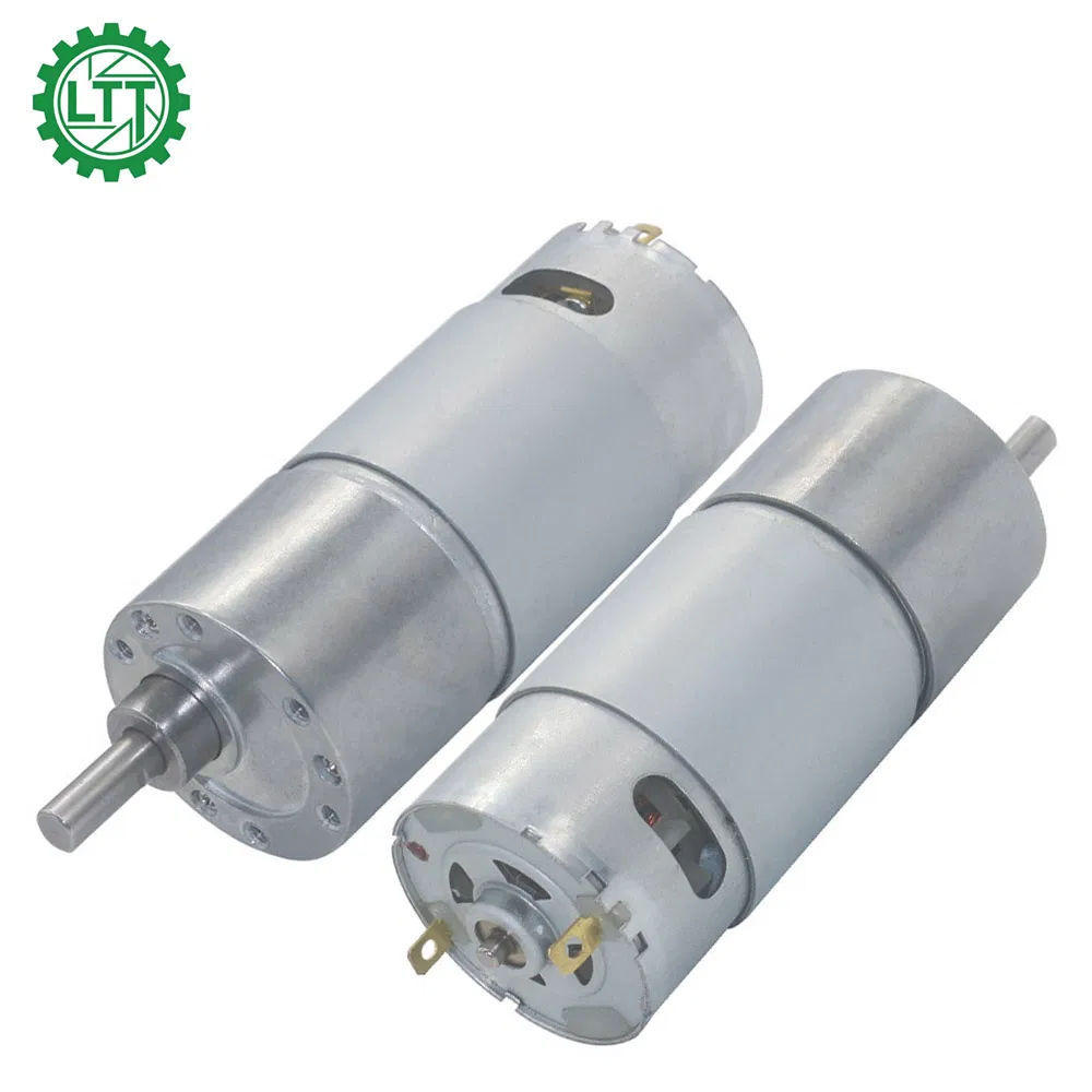 37mm Diameter 6V 12V 24V Brush DC Gear Motor 550 DC Motor with Spur Gearbox