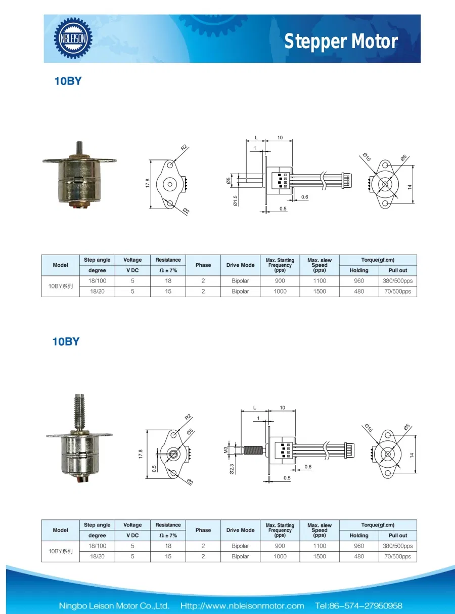 Micro Mini Permanent Magnet Stepper Motor