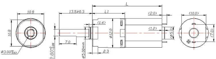 Micro Gear Motor Drawing