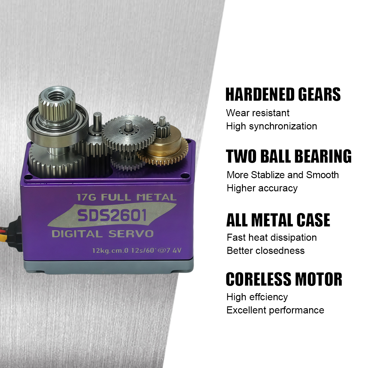 26G Coreless Micro Servo Motor 14kg 0.09S 8.4V Metal Gear Aluminum Case 2BB Steering RC Servos for Car Robot RC Airplane Parts