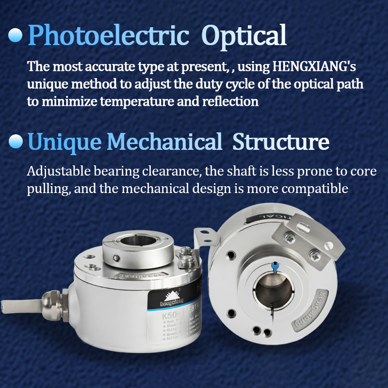 K50 Incremental Hollow Shaft Encoder Motor DC 12V-24V High Resolution 23040P/R IP50/IP65 Spring Plate Type