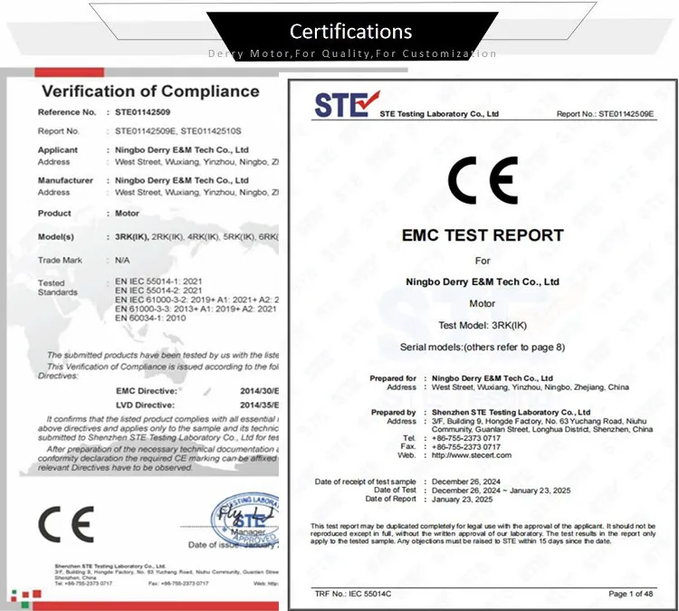 Certifications