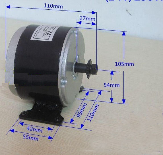 Factory Wholesale 1025 Model 24V 250W Small Dolphin Brushed Electric Vehicle High Speed Motor