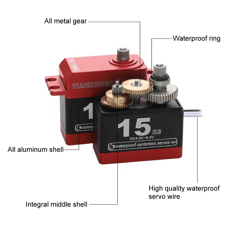 Waterproof Full Metal Steel Gear Digital Coreless Servo Motors Large Torque RC Car and Boat Varies Weights from 15KG to 40KG
