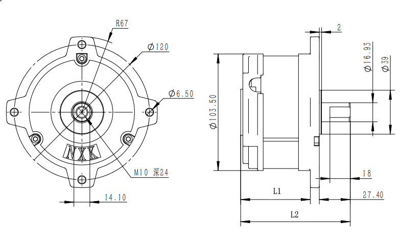 Low Voltage Brushless DC Motor with Permanent Magnet Waterproof ROHS Certified 48V for Home Appliances Electric Bicycles &amp; Boats