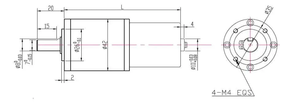 Planetary Gearmotor Dimensional Layout Schema