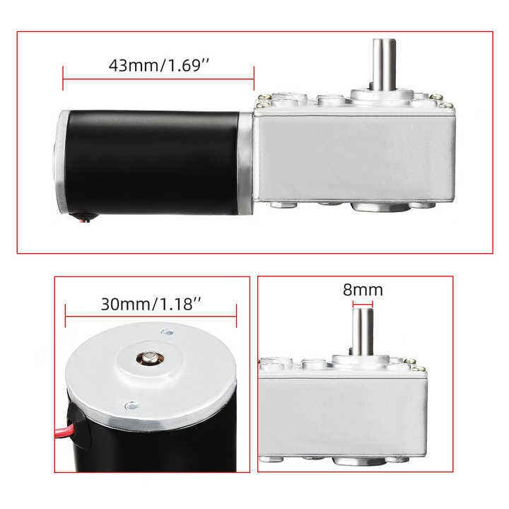 Jgy5840-31zy High Torque Worm Gear Motor DC 12V 24V 5-470rpm Self-Locking Micro Turbo Geared Motor for Home Automation and Window Opener
