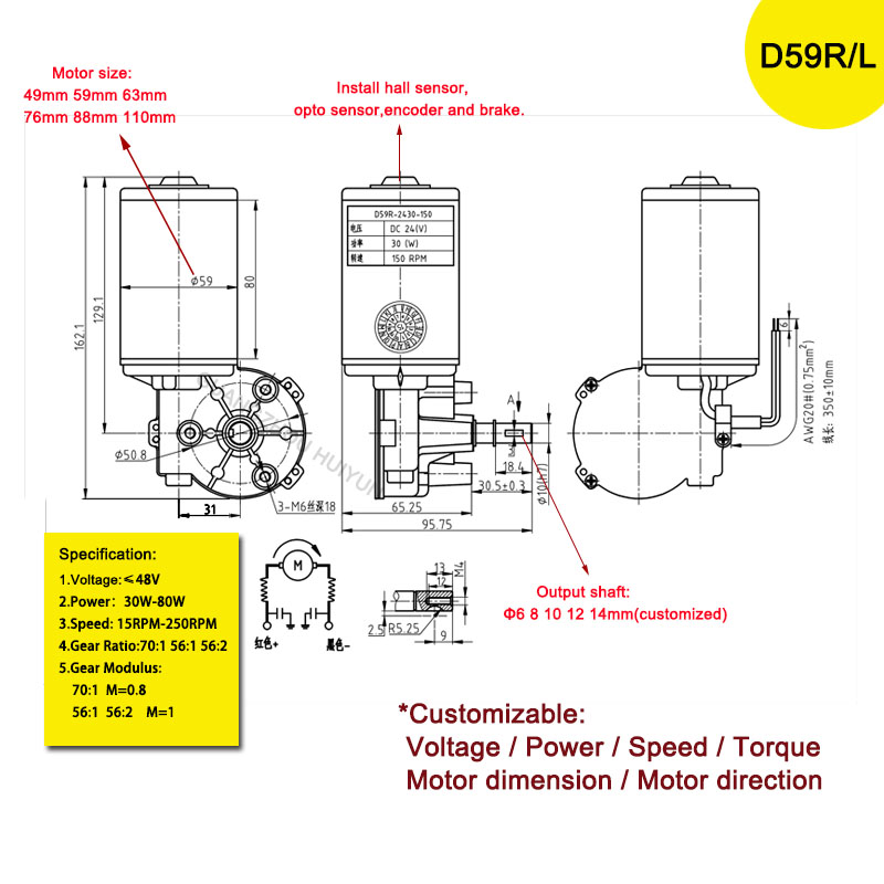 Custom Low Rpm High Torque Bronze Metal Worm Geared Motors Mini Electric DC Motor 12V 24V