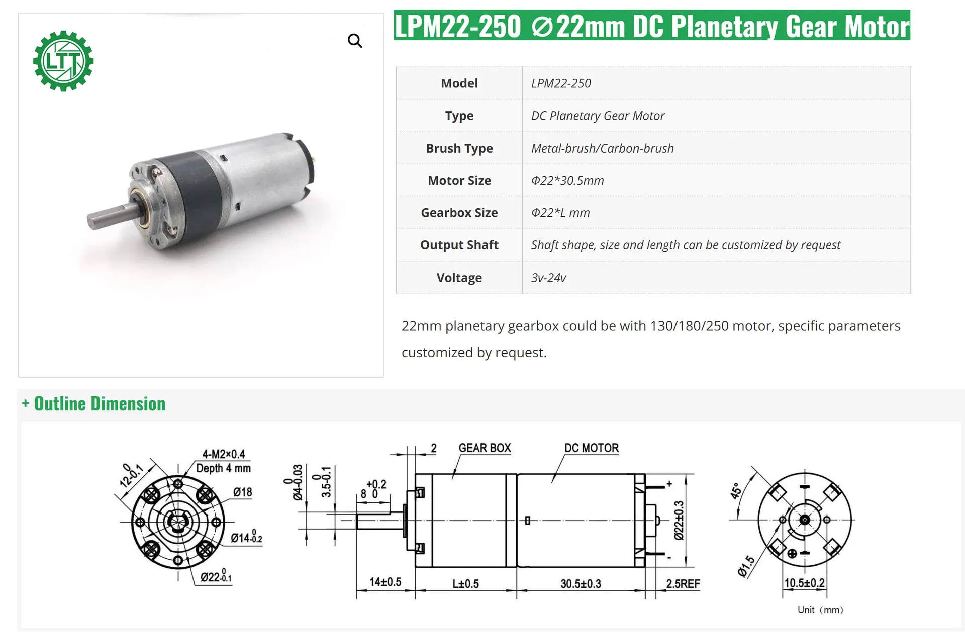 Planetary Gear Motor View 2