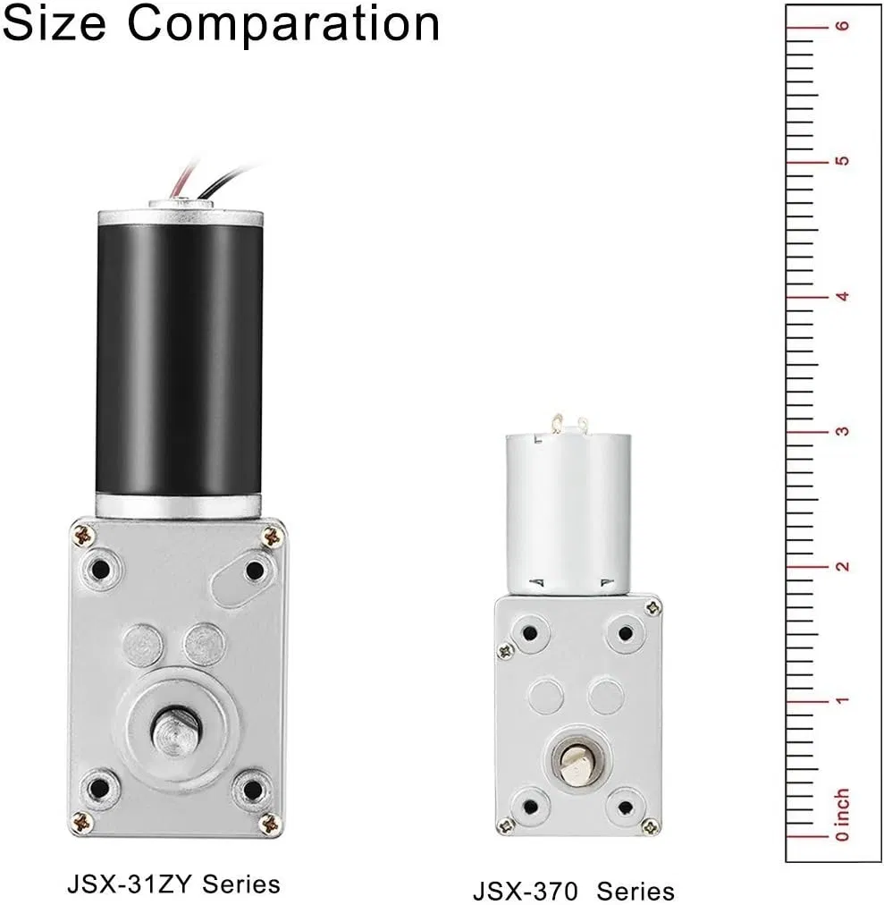 Jgy370 High Torque DC 6V 12V 24V Turbo Worm Gear Motor 46mm Self-Locking Micro Gear Motor for Electric Curtain and Window Opener