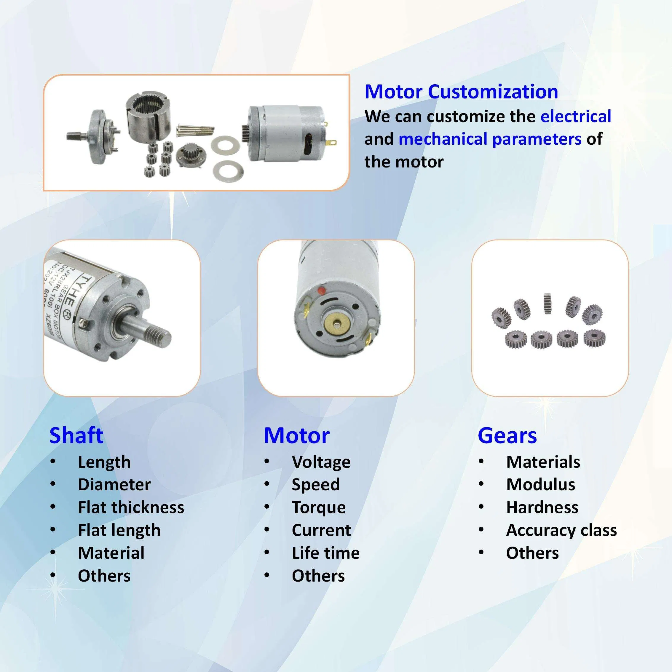 Reversible 64*38mm Mini Low Speed High Torque Brush DC Motor for Scooter