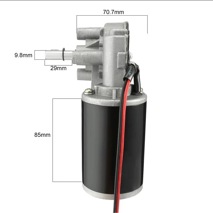 Dmke D49 D59 D63 76mm 63mm 45W 50W 12V 24V Sliding Gate Door Open Brush Gear Motor 12 24 Volt DC Worm Garage Door Geared Motor