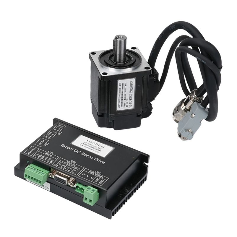 Lunyee 200W 24V 3000rpm Torque 0.64nm DC Servo Motor with Drive for Robotics