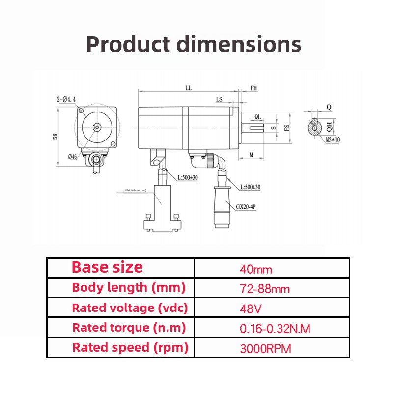 High-Performance 24V/48V Brushless DC Low-Voltage Servo Motor for Home Appliance Boat Use Multiple Encoders Waterproof