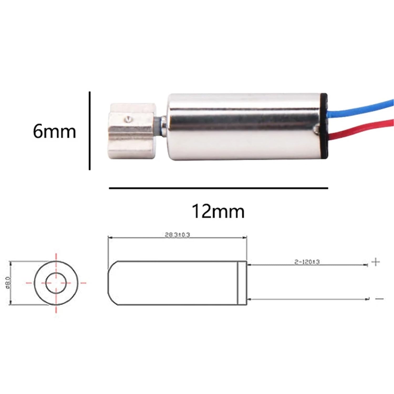 JL-0612V DC 1.5-4.5V Small Micro Vibration Coreless Dc Motor 6mm X 12mm Powerful Mini Electric Vibration Motor
