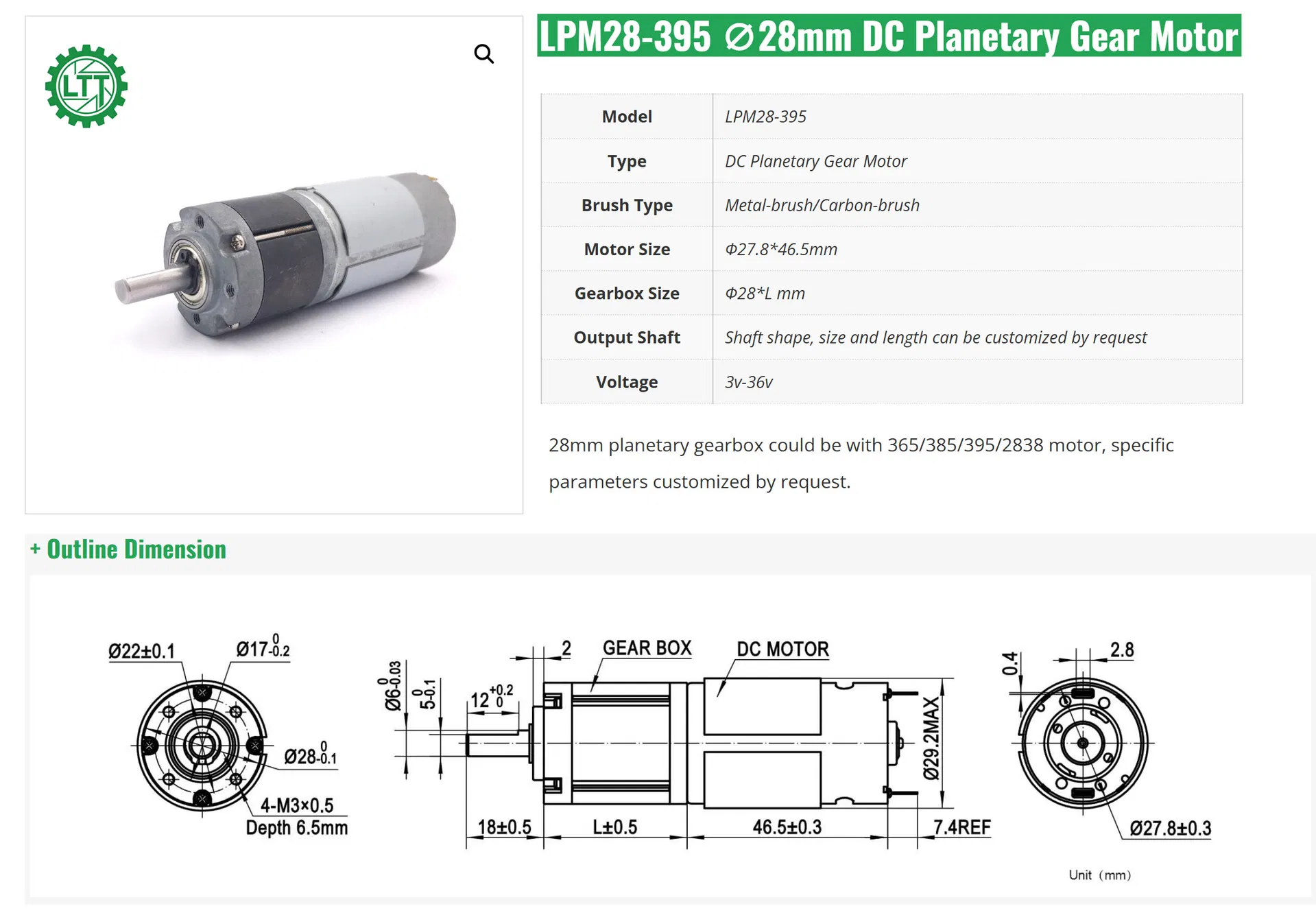 Planetary Gear Motor View 2