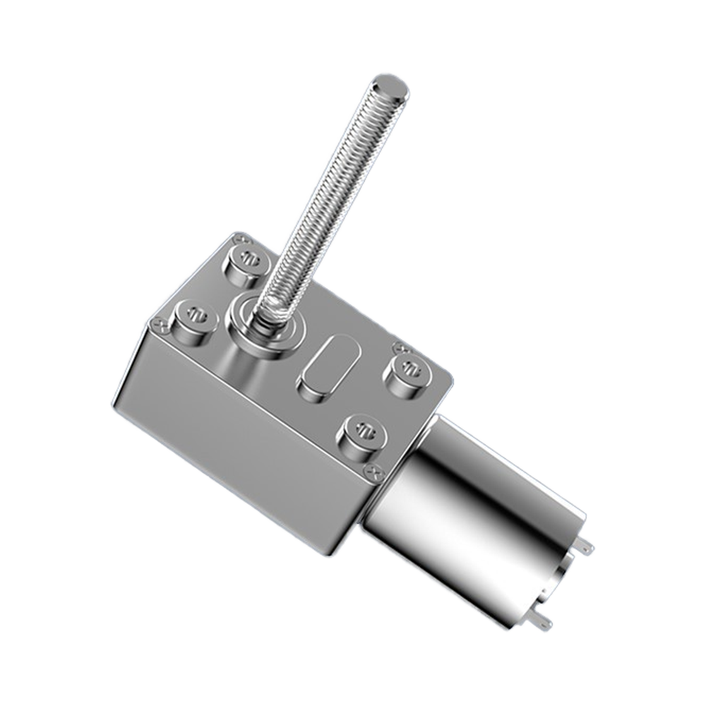 12V 24V M6 Thread Shaft Worm Gear Reduction Low Speed Micro DC Motor with Permanent Magnet Brushed for Various Applications