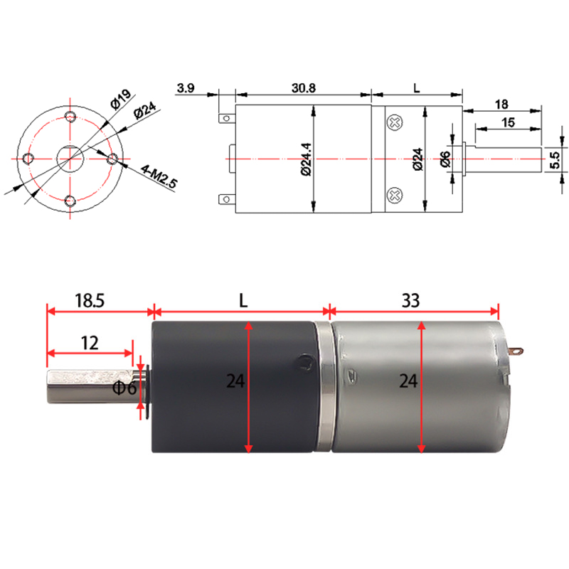 C Planetary 12v Reduction Motor DC 24v High Torque Gear Speed-adjustable Micro Low-speed Motor Small Motor