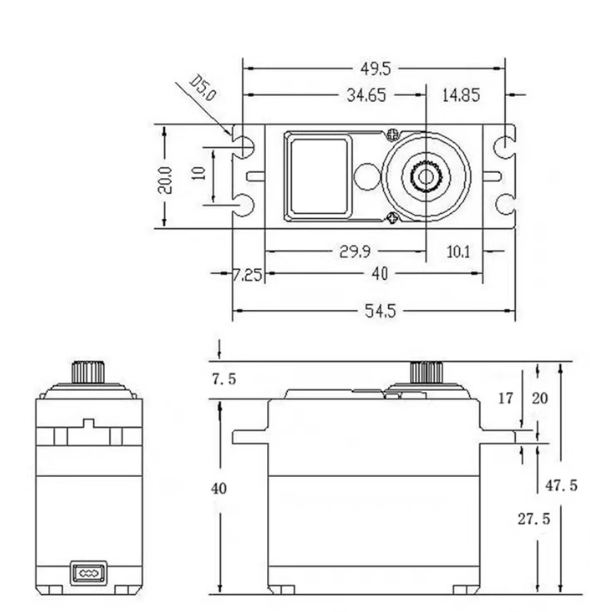 Waterproof DS3235 Coreless Servo High-speed 35KG Digital Servo Motor, Suitable for 1/8, 1/10, 1/12 Scale RC Carts