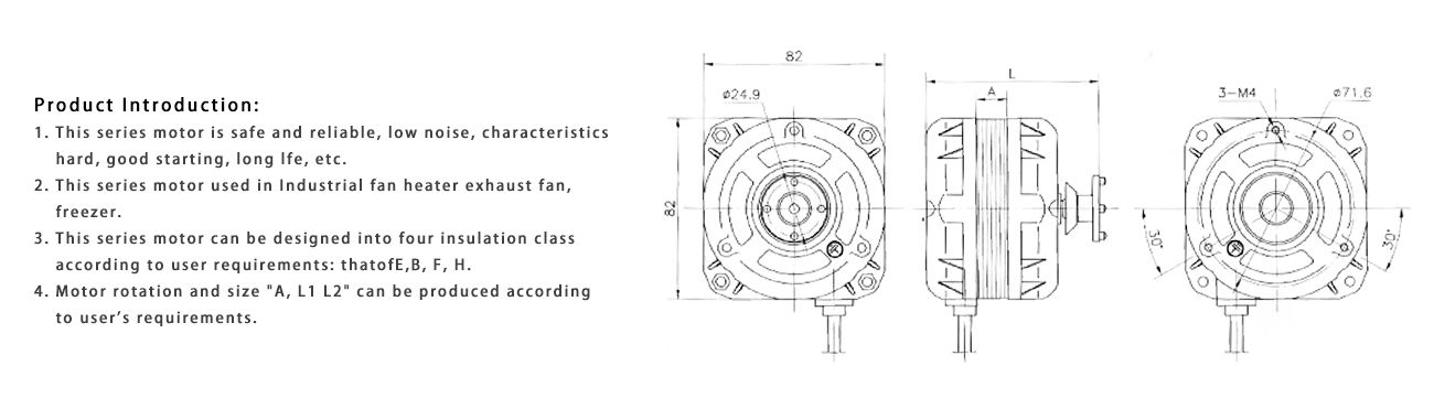 High Quality YJ82-25/2 Small Electric Heater Fan Motor