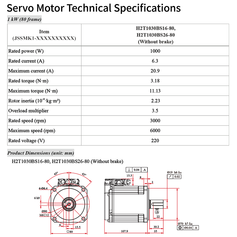 EtherCAT 3000rpm 1kw Waterproof 17-bit Absolute Encoder Servo Motor with Three-Phase Servo Drive for Automation Industry