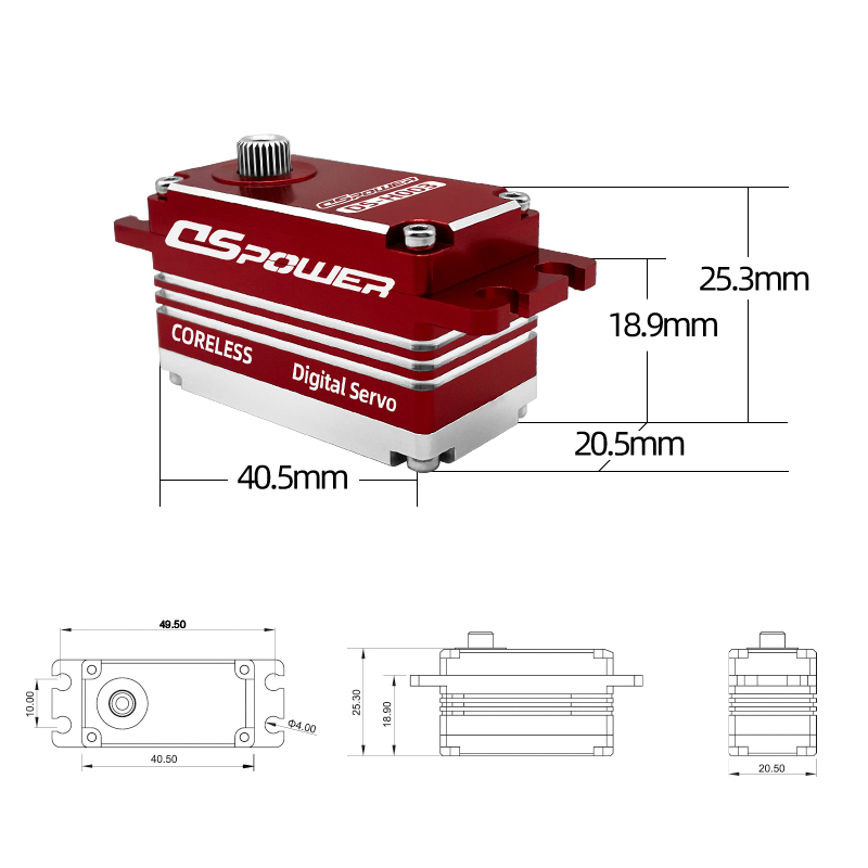 16kg Steel Gears Coreless Motor Low Profile Fast Speed for Industrial Endoscopes Smart Medicine Cabinet Micro Servo DS-H003-C