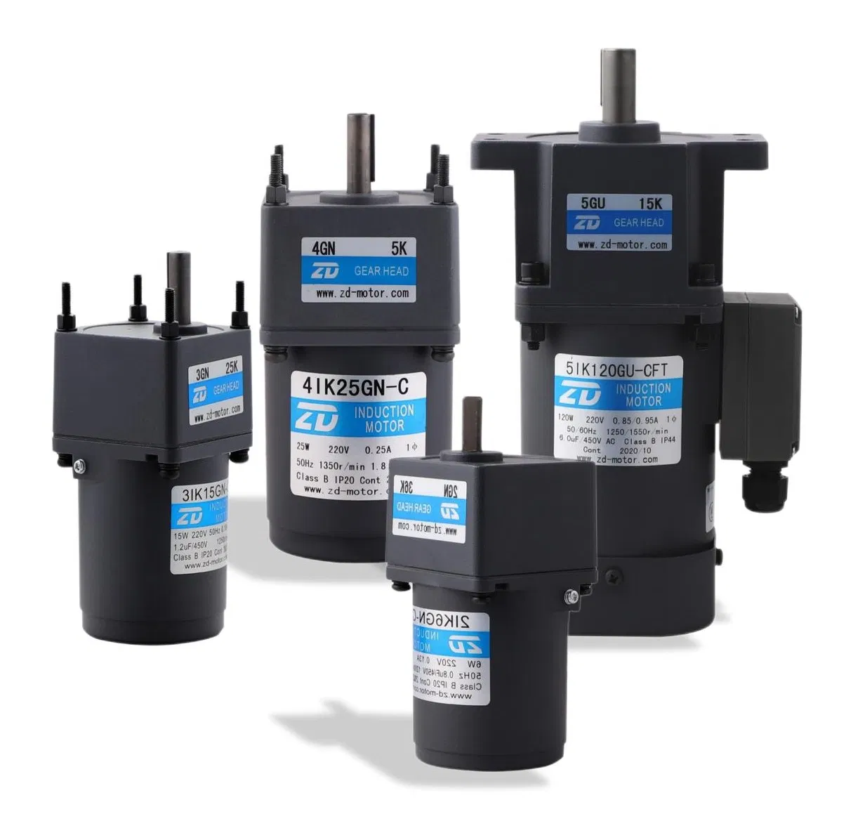 ZD 110V/220V/380V/415V 6W-200W 60mm-104mm 2IK,3IK,4IK,5Ik,6Ik Series Square Mount Right Angle Single Phase Three Phase Micro Electric Induction AC Gear Motor
