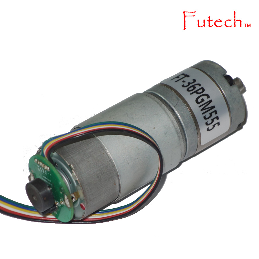 FT-36PGM555 36mm 12V DC Planetary Gearmotor with 12PPR Encoder
