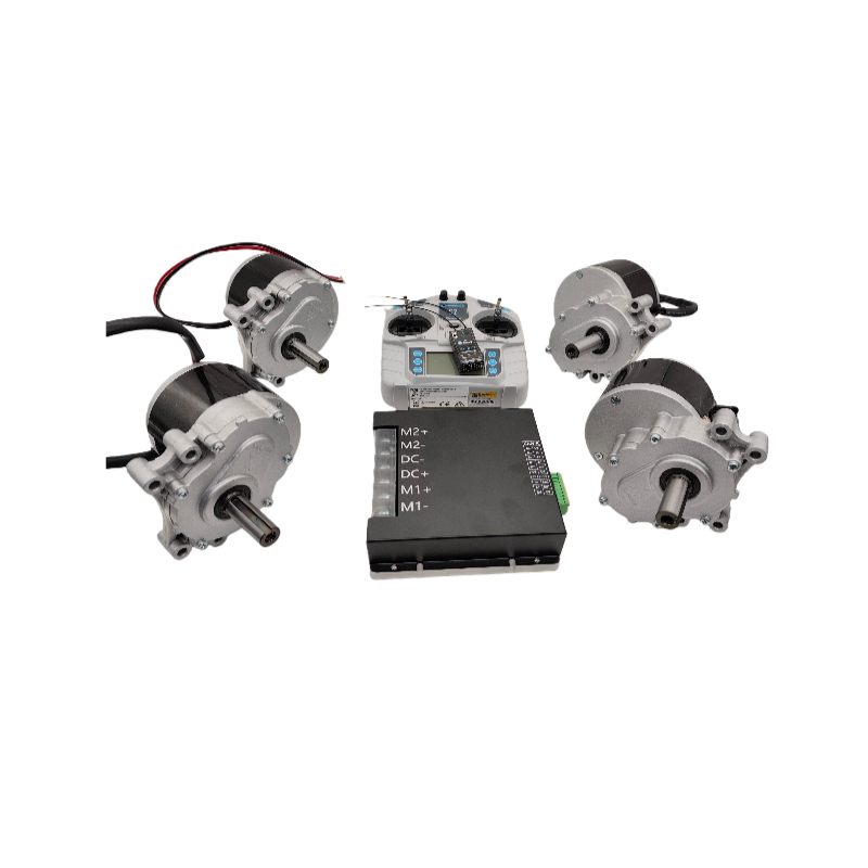 Low Voltage 24V/36V 250W Lawnmower DC Brushed Motor 75 RPM 4 Motors with Driver, Brushed Dual-channel Driver 100A High Current