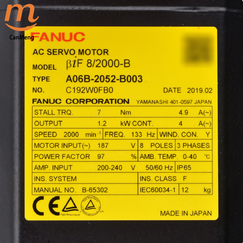 Industrial Robot Arm Servo Motor for Precise Manipulation in Robotics for Fanuc - A06b - 0602 - B231