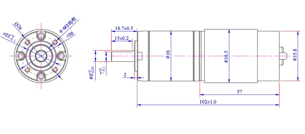 Planetary Gear Motor View 4