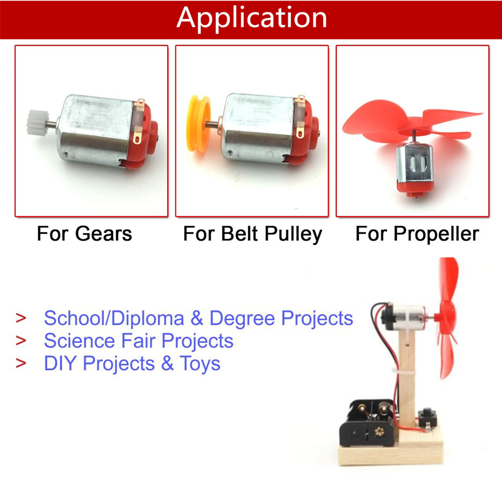 AA Battery Powered High Speed 3V 130 DC Mini Toy Motor Low Voltage Educational DIY Science Hobby Accessory Electronic Accessory
