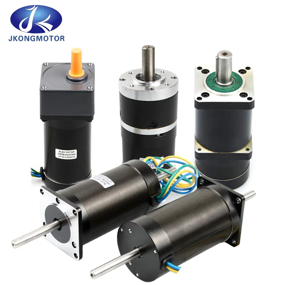 Customized NEMA 23 BLDC DC Gear Geared Motor 24 48VDC Planetary Reduction Gearbox Integrated Driver Brushless DC Motor Power 10W Upto 800W