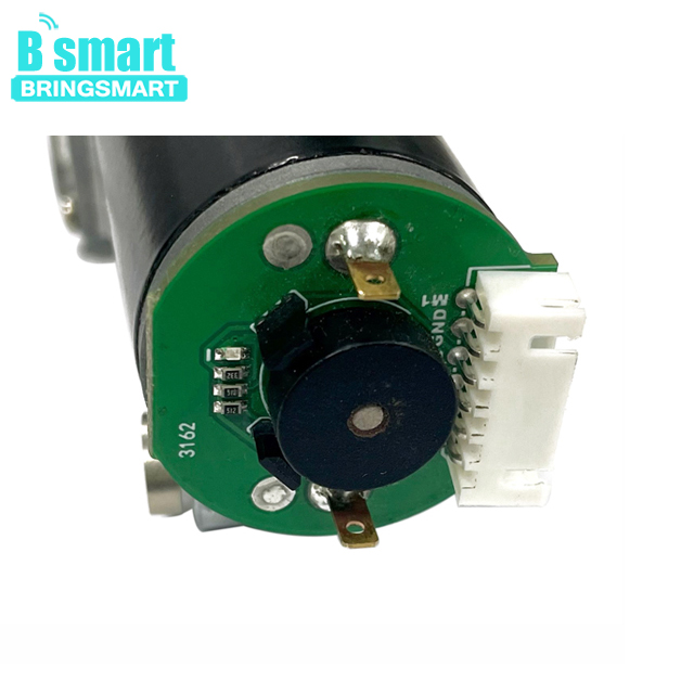 BringSmart SR5840-31ZYB High Torque Low Speed 40rpm 12 Volt 24v Single Shaft Dc Worm Encoder Gear Motor with Self Locking