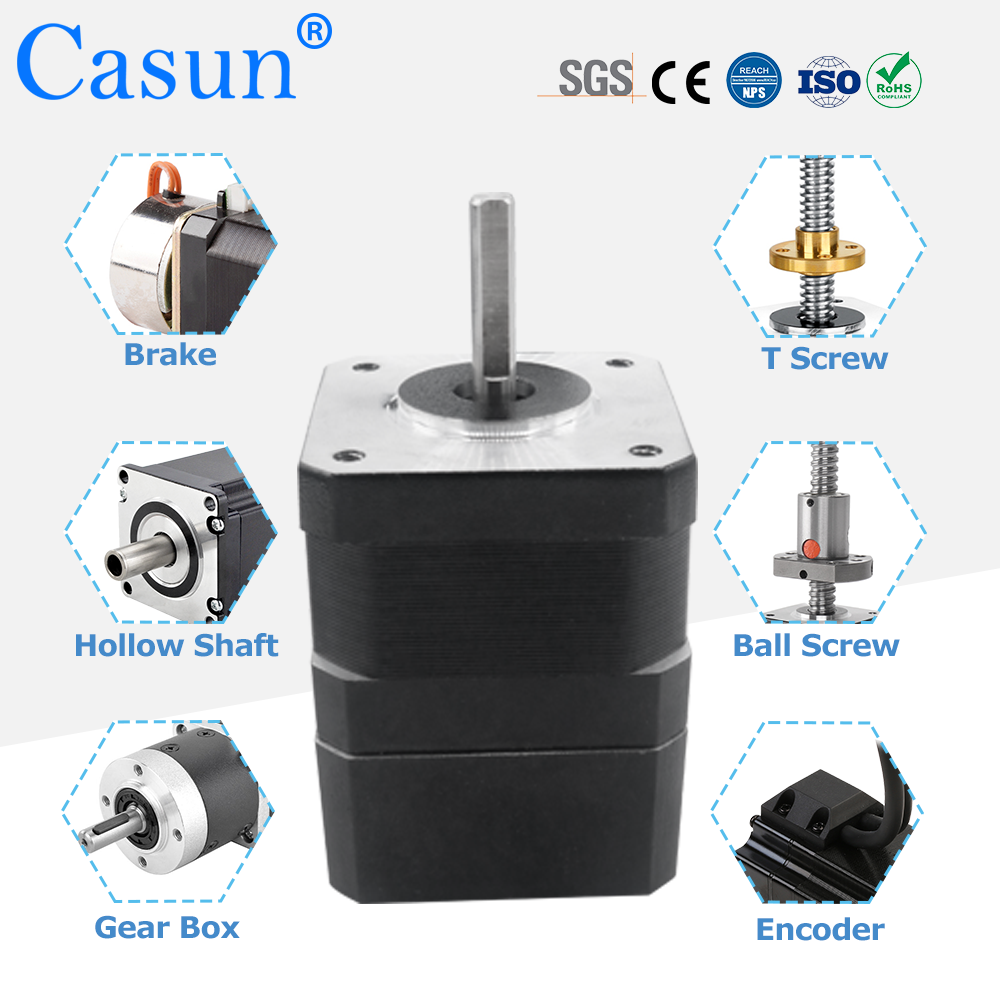 Nema 17 Hybrid Stepper Motor High Torque 1.2A 42x34mm 320mN.m Closed Loop ROHS Industrial Permanent Magnet Step Motor Encoder