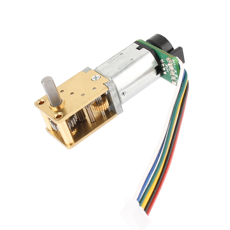 ChiHai Motor CHF-GW12T-N20ABHL DC 3V 6V 12V 12mm Metal Worm Gear Motor N20 Model With Side Welding 7PPR Encoder for Feeders