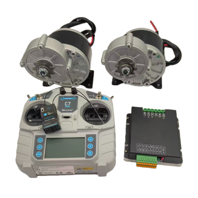 24V 250W Brushed DC Motor with Dual Drive Controller - Compact &amp; Easy Installation