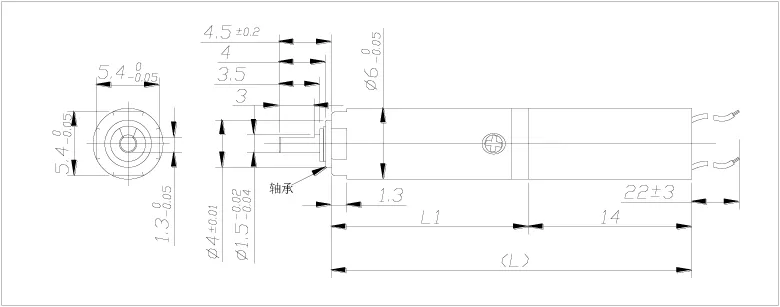 2D Drawing Micro DC Gear Motor