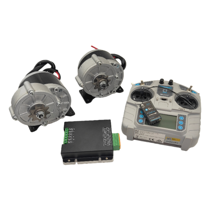 24V 250W Brushed DC Motor with Dual Drive Controller - Compact &amp; Easy Installation