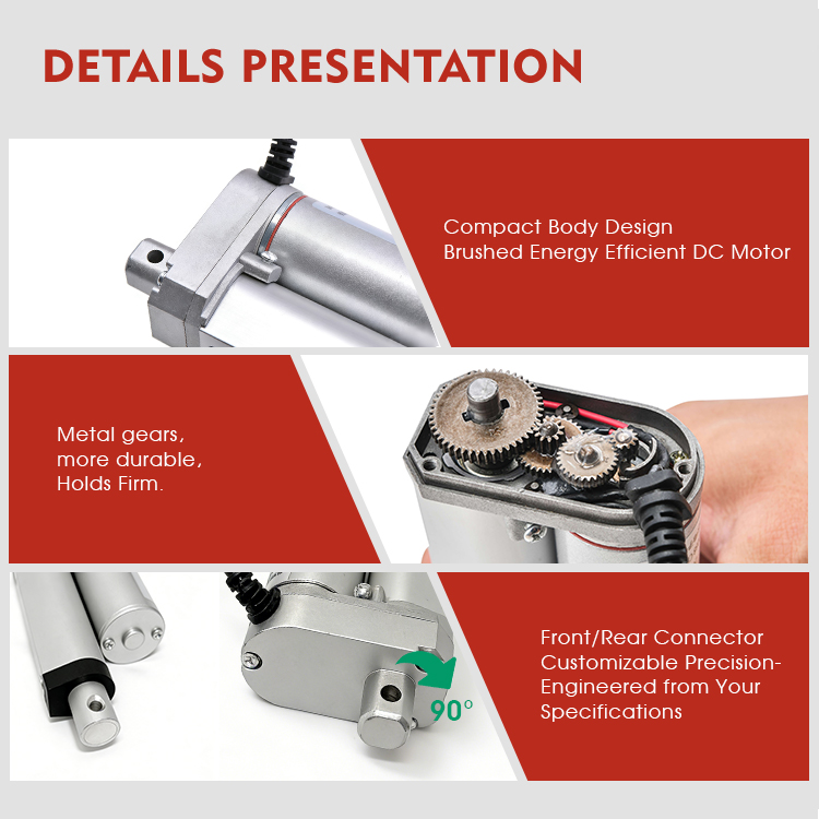 550mm Stroke Multifunctional 1500N-100N Load DC12V Mini Electric Linear Actuator Linear Motor