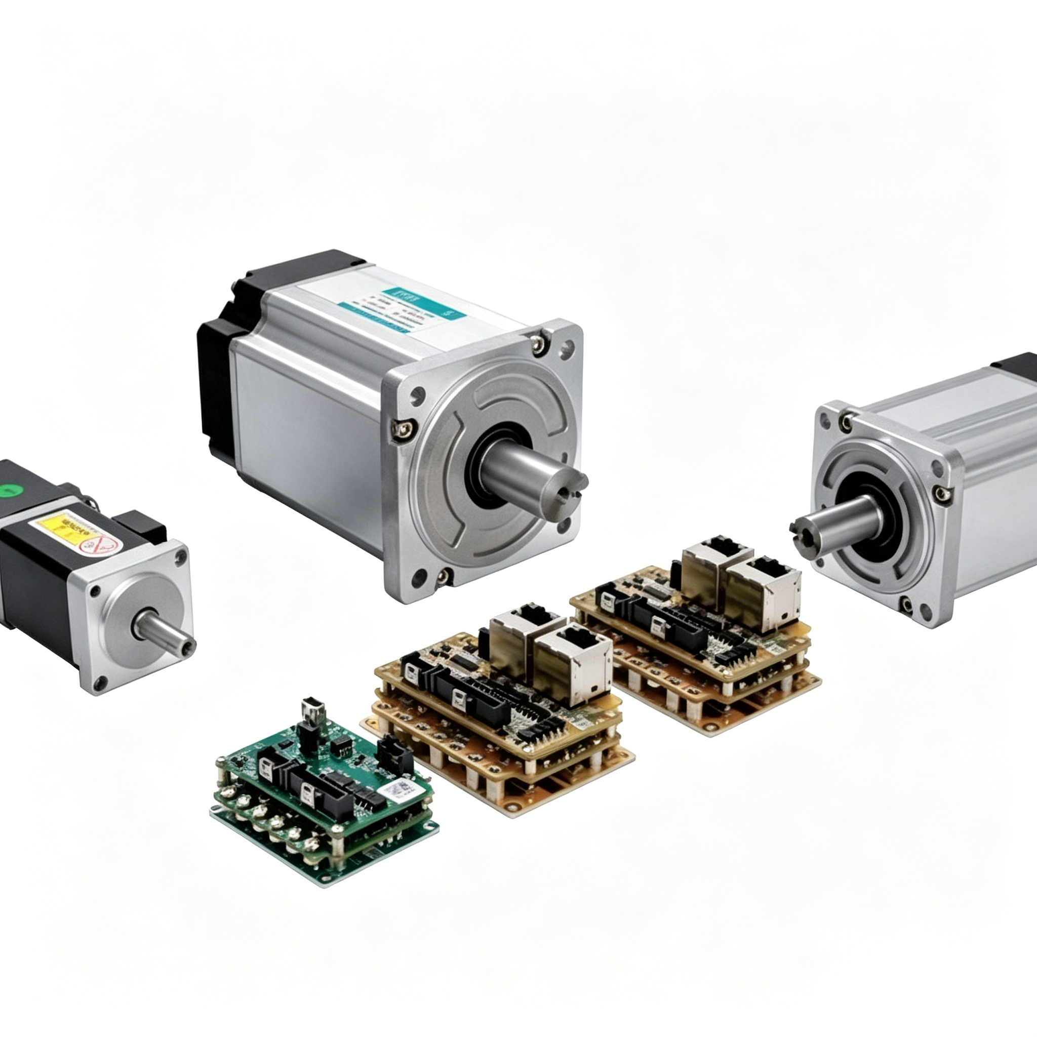 Low-Voltage DC Servo Motor Kit 24V/48V Brushless 100W-2kW EtherCAT Drive Brake IP65 IE4 Efficiency Stainless Steel Gear 3000 RPM